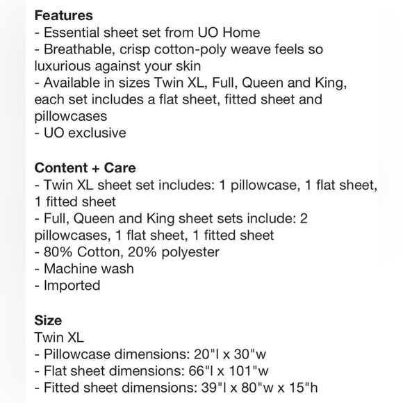 UO Urban Outfitters Gray Pattern Twin XL Sheet Set NWT - Picture 4 of 4